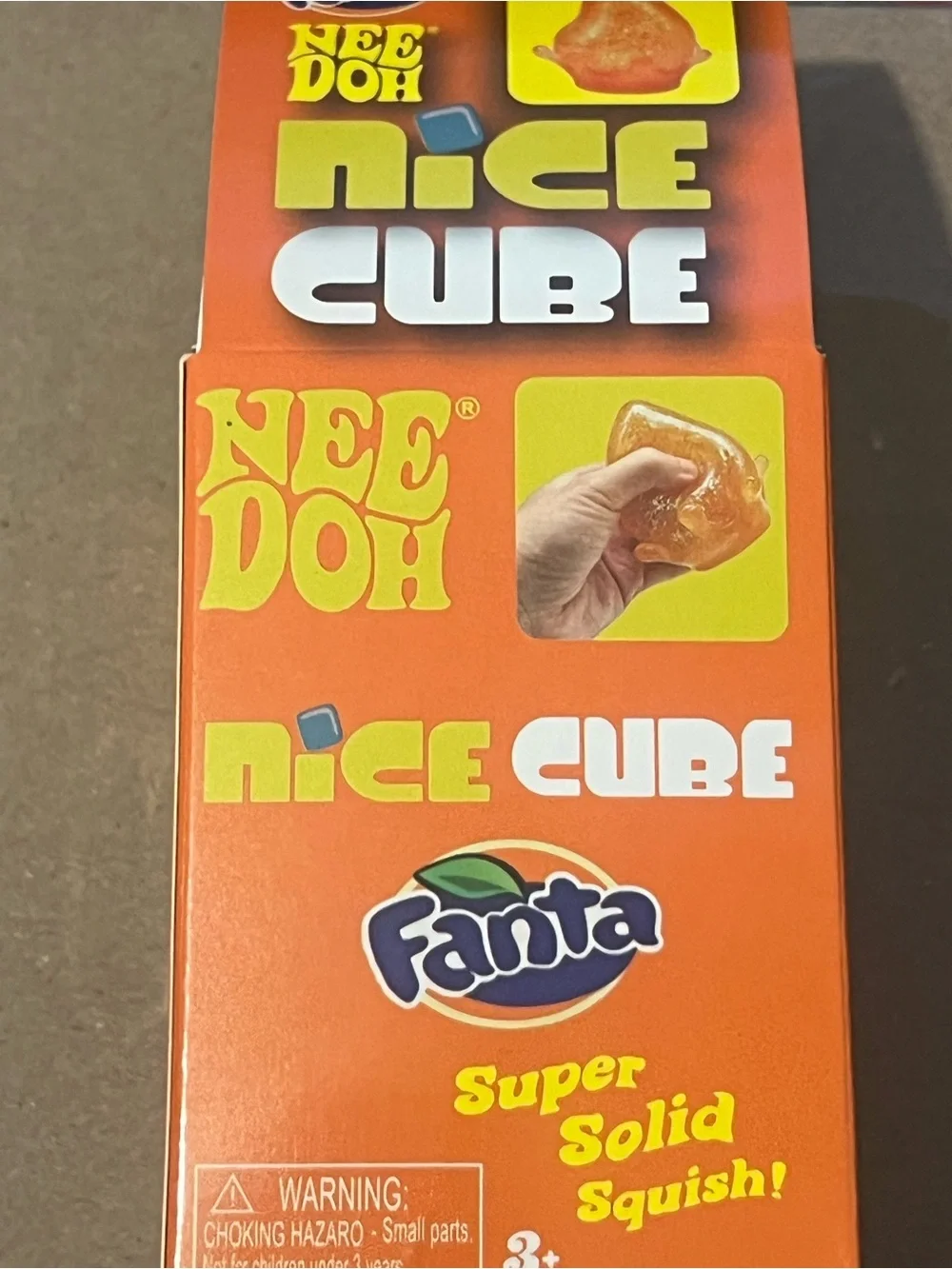 Nee Doh Fanta NiCE Cube Drop Super Solid Orange Toy -